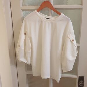 Current Air Cream 3/4 Sleeve Blouse